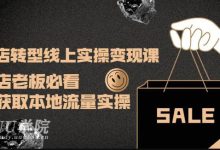 實體店轉型線上實操變現課:實體店老板必看,快速獲取本地流量實操-大智網匯