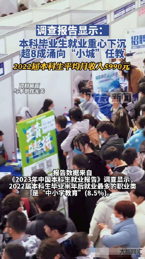報告稱越來越多本科生涌入小城當老師-2022 屆本科生平均月收入 59